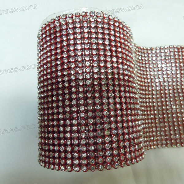 定制加工铝网钻排45X120cm红色高亮钻网背胶贴
