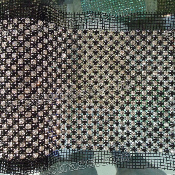  厂家直销24排黑色珍珠白色玻璃网钻排整码出售