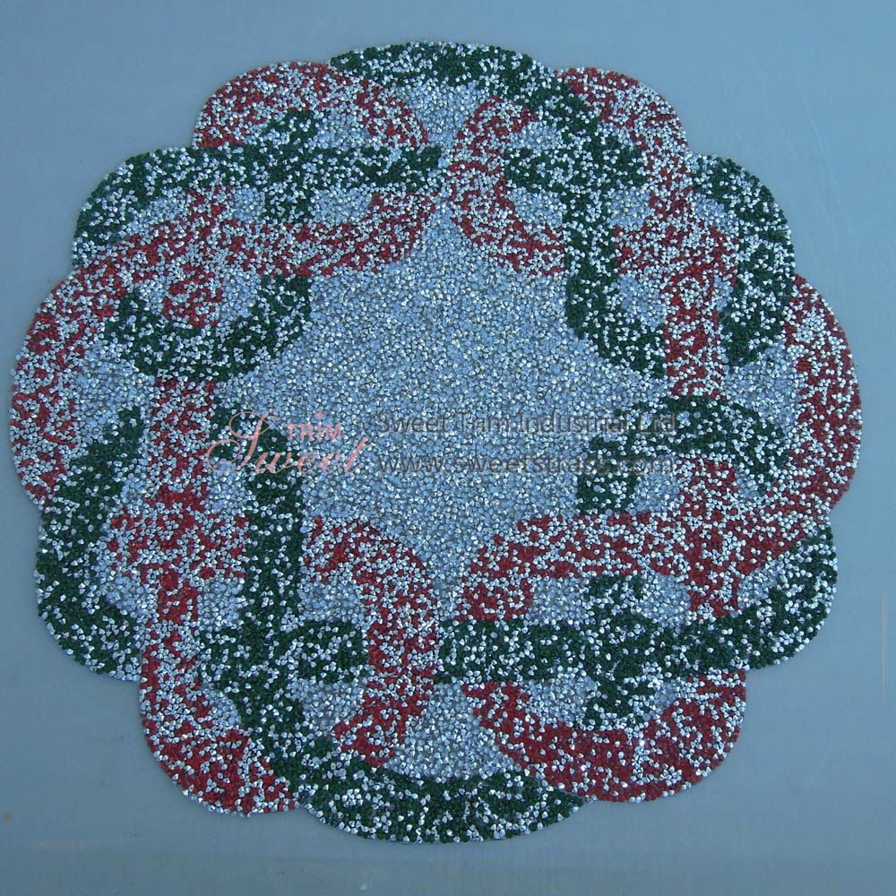 绿白红套色独家设计桌垫饰品大网贴尺寸可定制