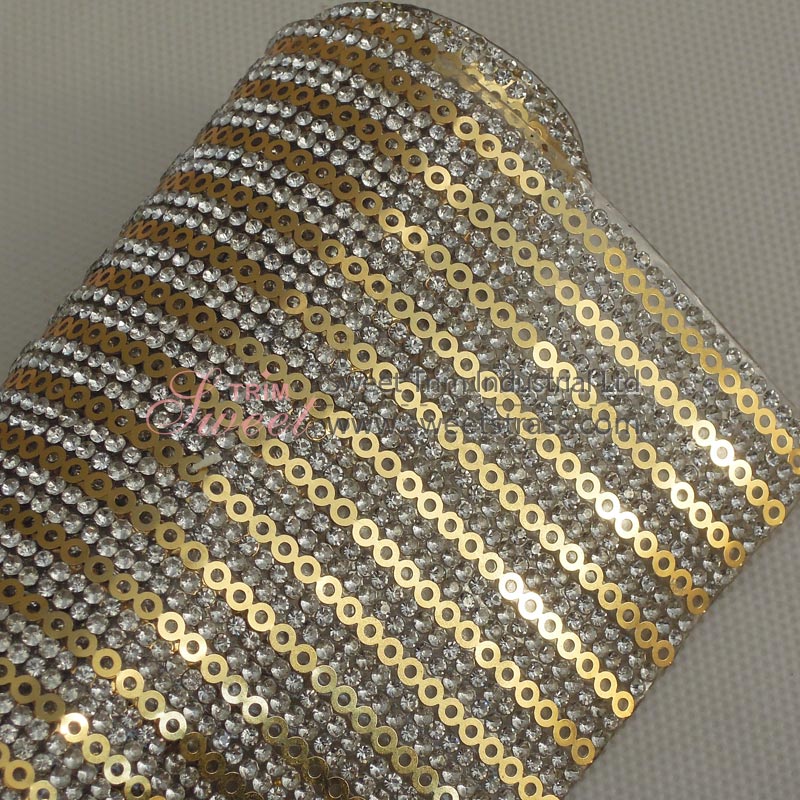 5mm金色珠片玻璃珠排钻网钻贴批发